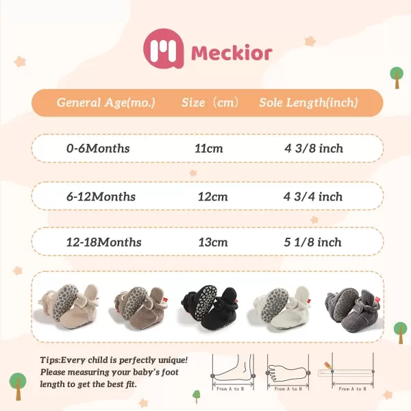 Meckior Newborn Infant Baby Girls Boys Warm Fleece Winter Booties First Walkers Slippers ShoesA12Light Brown