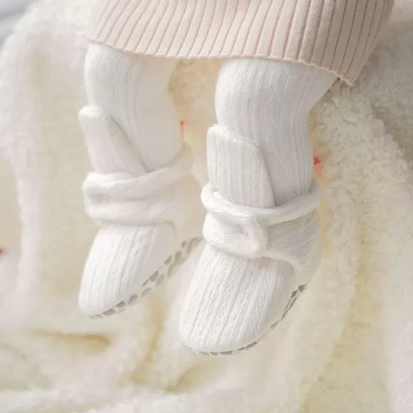 Meckior Newborn Infant Baby Girls Boys Warm Fleece Winter Booties First Walkers Slippers ShoesA12White