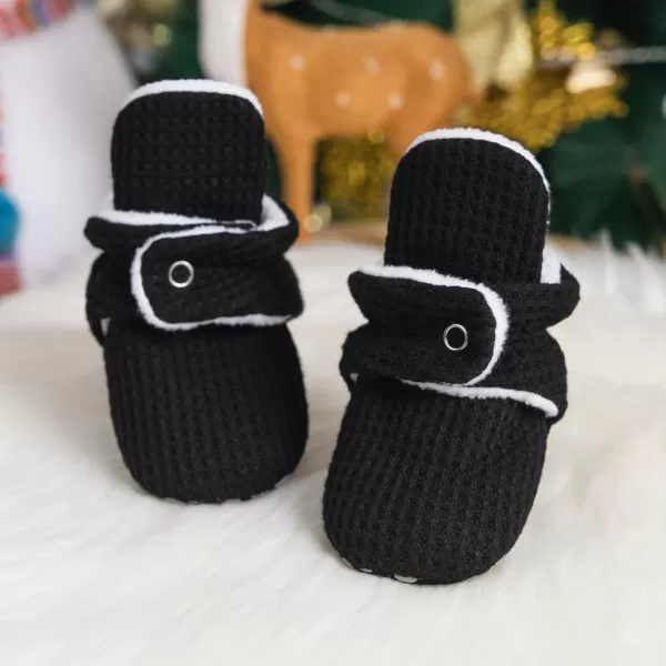 Meckior Newborn Infant Baby Girls Boys Warm Fleece Winter Booties First Walkers Slippers ShoesA14Black
