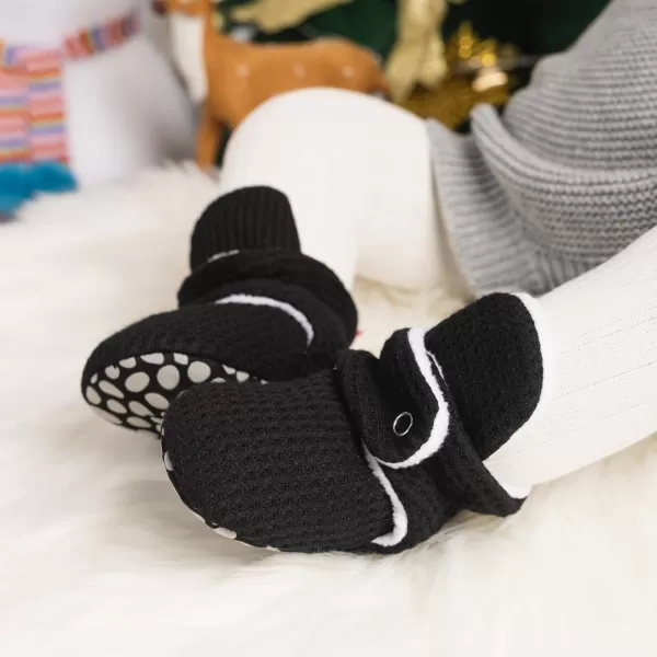 Meckior Newborn Infant Baby Girls Boys Warm Fleece Winter Booties First Walkers Slippers ShoesA14Black