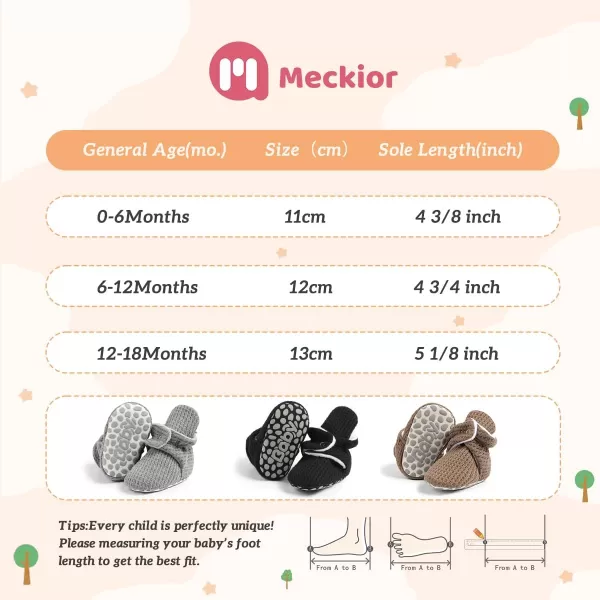 Meckior Newborn Infant Baby Girls Boys Warm Fleece Winter Booties First Walkers Slippers ShoesA14Khaki