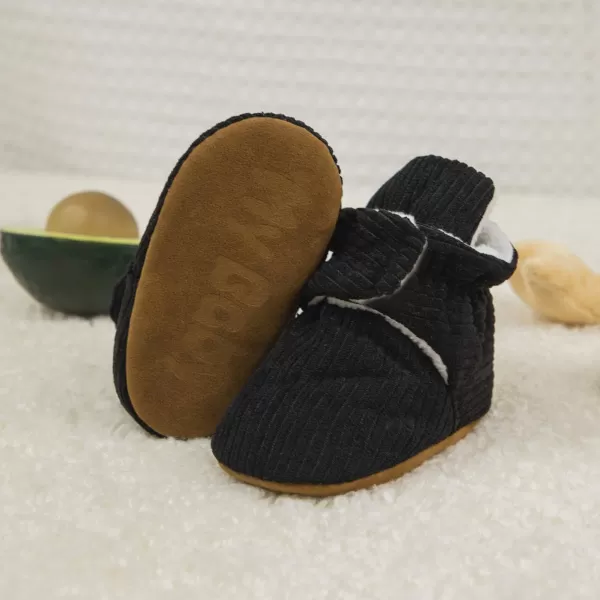 Meckior Newborn Infant Baby Girls Boys Warm Fleece Winter Booties First Walkers Slippers ShoesA16Black
