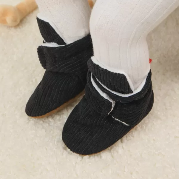 Meckior Newborn Infant Baby Girls Boys Warm Fleece Winter Booties First Walkers Slippers ShoesA16Black