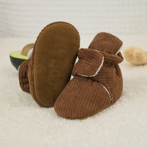 Meckior Newborn Infant Baby Girls Boys Warm Fleece Winter Booties First Walkers Slippers ShoesA16Brown