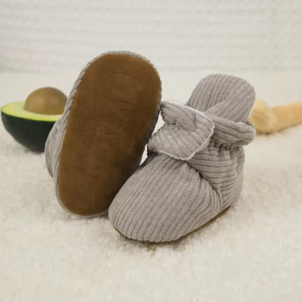 Meckior Newborn Infant Baby Girls Boys Warm Fleece Winter Booties First Walkers Slippers ShoesA16Light Grey