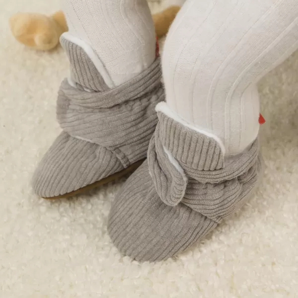 Meckior Newborn Infant Baby Girls Boys Warm Fleece Winter Booties First Walkers Slippers ShoesA16Light Grey