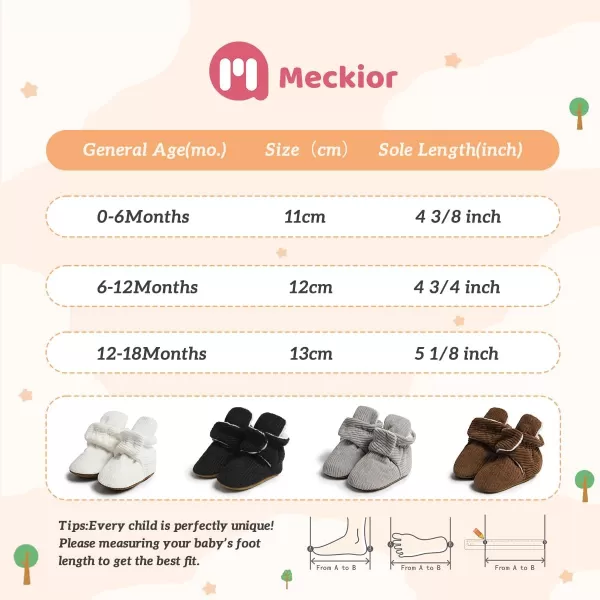 Meckior Newborn Infant Baby Girls Boys Warm Fleece Winter Booties First Walkers Slippers ShoesA16White