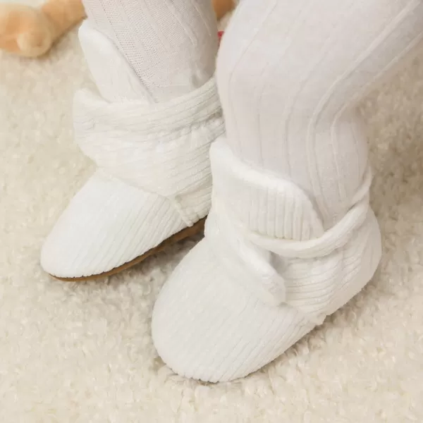 Meckior Newborn Infant Baby Girls Boys Warm Fleece Winter Booties First Walkers Slippers ShoesA16White