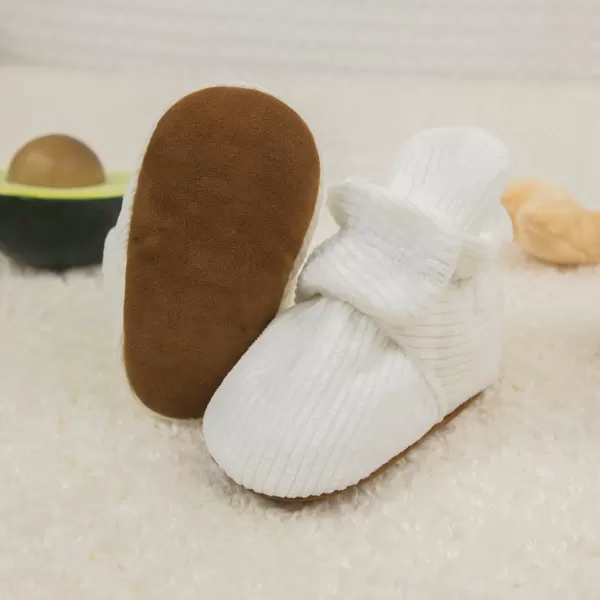 Meckior Newborn Infant Baby Girls Boys Warm Fleece Winter Booties First Walkers Slippers ShoesA16White