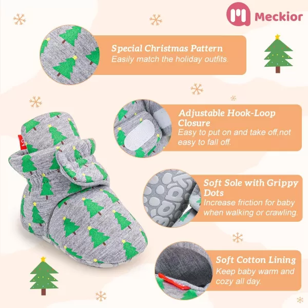 Meckior Newborn Infant Baby Girls Boys Warm Fleece Winter Booties First Walkers Slippers ShoesA50Green