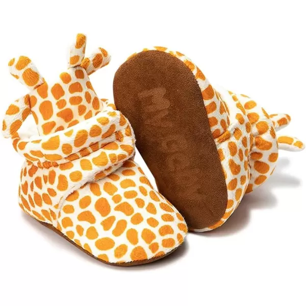 Meckior Newborn Infant Baby Girls Boys Warm Fleece Winter Booties First Walkers Slippers ShoesAGiraffe