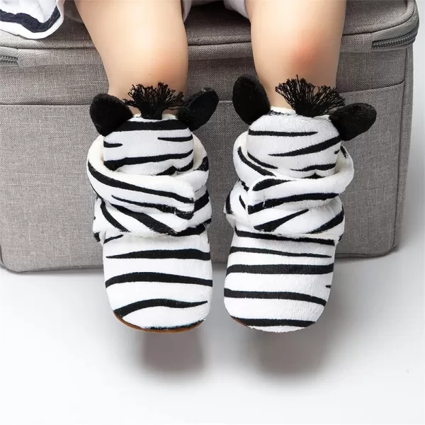 Meckior Newborn Infant Baby Girls Boys Warm Fleece Winter Booties First Walkers Slippers ShoesAZebra