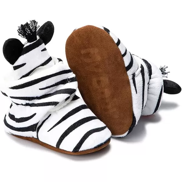 Meckior Newborn Infant Baby Girls Boys Warm Fleece Winter Booties First Walkers Slippers ShoesAZebra