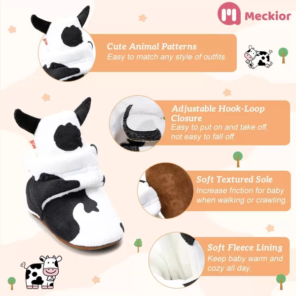 Meckior Newborn Infant Baby Girls Boys Warm Fleece Winter Booties First Walkers Slippers ShoesAcow