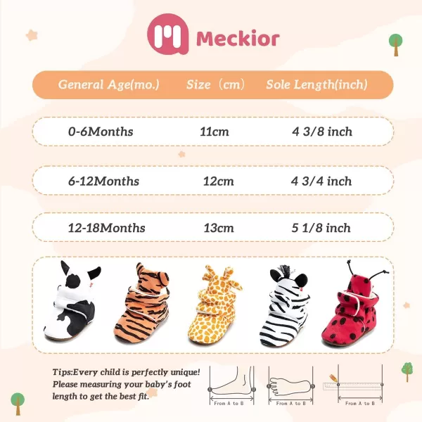Meckior Newborn Infant Baby Girls Boys Warm Fleece Winter Booties First Walkers Slippers ShoesAcow