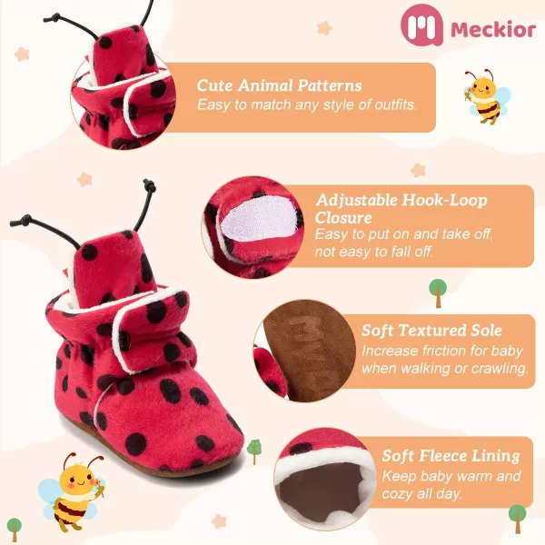 Meckior Newborn Infant Baby Girls Boys Warm Fleece Winter Booties First Walkers Slippers ShoesAtadybug