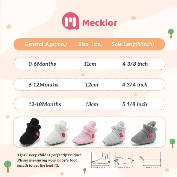 Meckior Newborn Infant Baby Girls Boys Warm Fleece Winter Booties First Walkers Slippers ShoesB10Gray