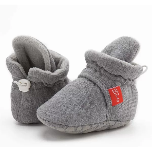 Meckior Newborn Infant Baby Girls Boys Warm Fleece Winter Booties First Walkers Slippers ShoesB10Gray