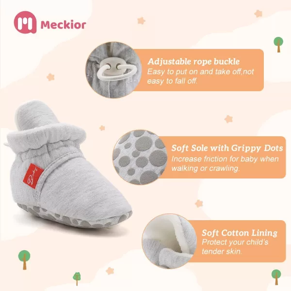 Meckior Newborn Infant Baby Girls Boys Warm Fleece Winter Booties First Walkers Slippers ShoesB10Little Grey