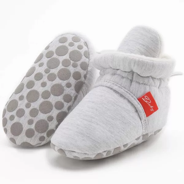 Meckior Newborn Infant Baby Girls Boys Warm Fleece Winter Booties First Walkers Slippers ShoesB10Little Grey