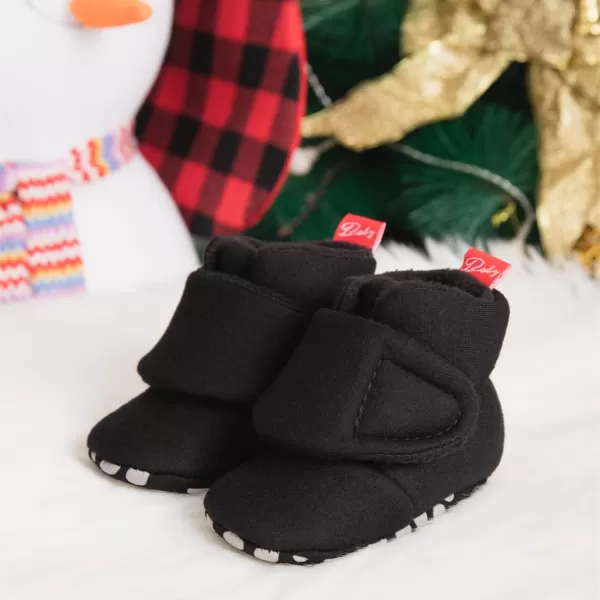 Meckior Newborn Infant Baby Girls Boys Warm Fleece Winter Booties First Walkers Slippers ShoesB20Black