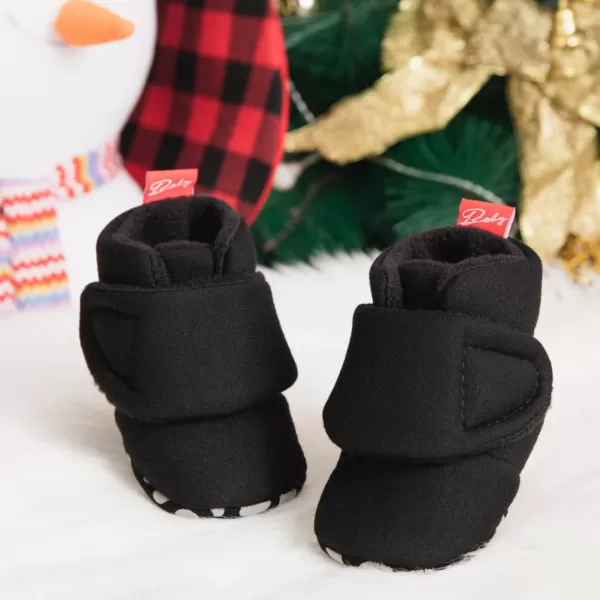 Meckior Newborn Infant Baby Girls Boys Warm Fleece Winter Booties First Walkers Slippers ShoesB20Black