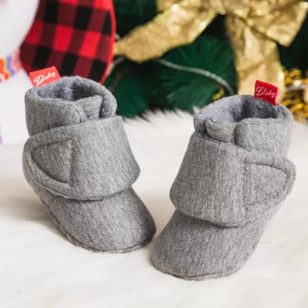 Meckior Newborn Infant Baby Girls Boys Warm Fleece Winter Booties First Walkers Slippers ShoesB20Gray