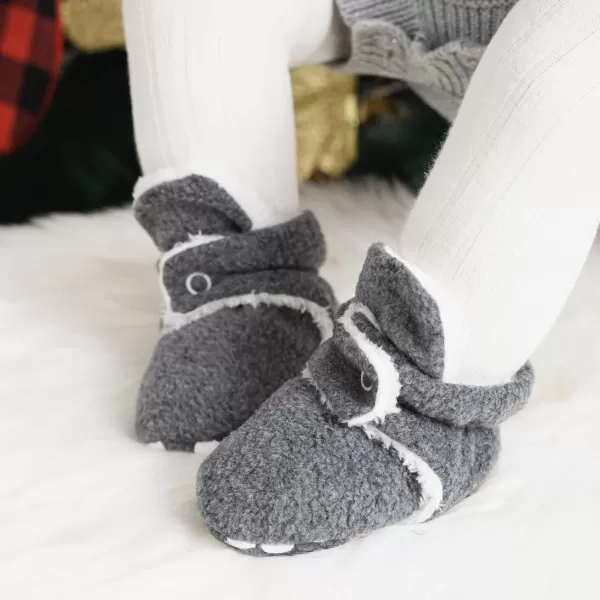 Meckior Newborn Infant Baby Girls Boys Warm Fleece Winter Booties First Walkers Slippers ShoesC10Deep Grey