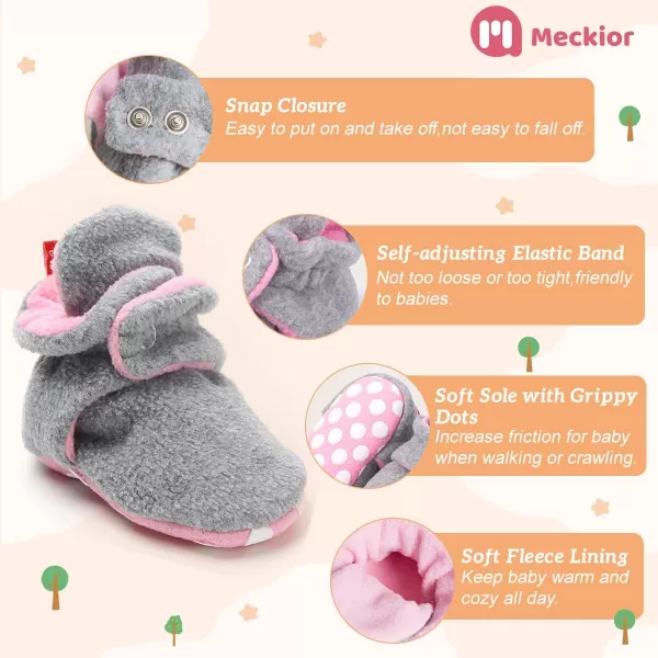 Meckior Newborn Infant Baby Girls Boys Warm Fleece Winter Booties First Walkers Slippers ShoesC10Hui Fen
