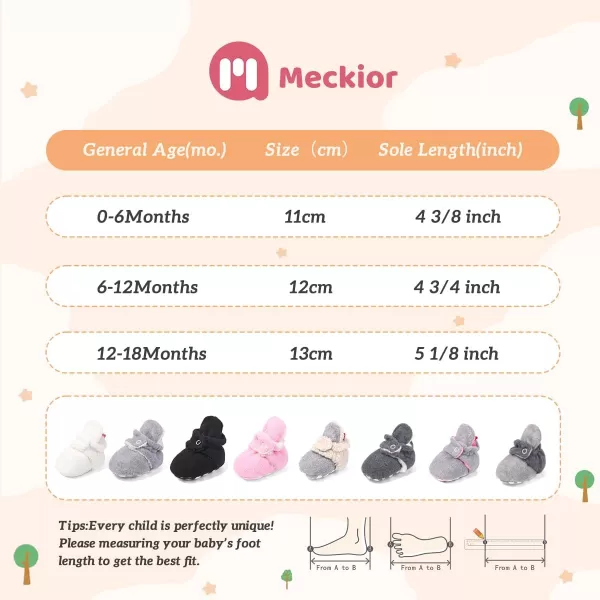 Meckior Newborn Infant Baby Girls Boys Warm Fleece Winter Booties First Walkers Slippers ShoesC10Hui Fen