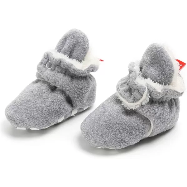 Meckior Newborn Infant Baby Girls Boys Warm Fleece Winter Booties First Walkers Slippers ShoesC10Little Grey