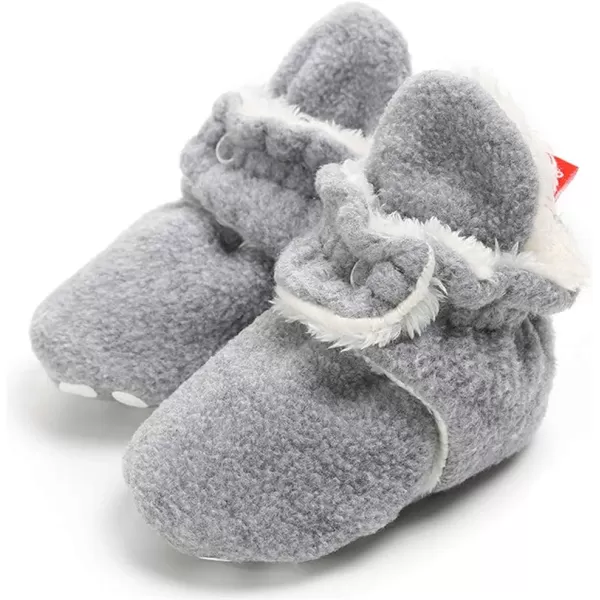 Meckior Newborn Infant Baby Girls Boys Warm Fleece Winter Booties First Walkers Slippers ShoesC10Little Grey