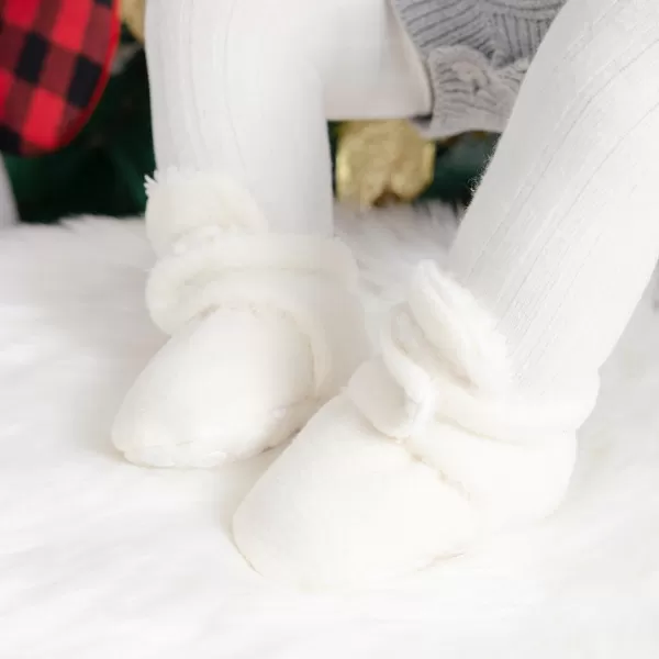 Meckior Newborn Infant Baby Girls Boys Warm Fleece Winter Booties First Walkers Slippers ShoesC10White