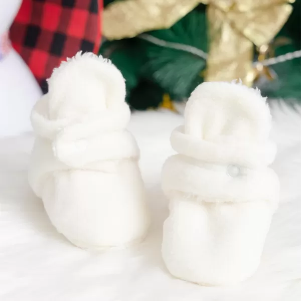 Meckior Newborn Infant Baby Girls Boys Warm Fleece Winter Booties First Walkers Slippers ShoesC10White