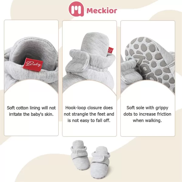 Meckior Newborn Infant Baby Girls Boys Warm Fleece Winter Booties First Walkers Slippers ShoesZ05Little Grey