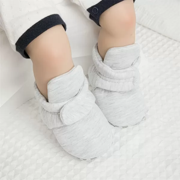Meckior Newborn Infant Baby Girls Boys Warm Fleece Winter Booties First Walkers Slippers ShoesZ05Little Grey