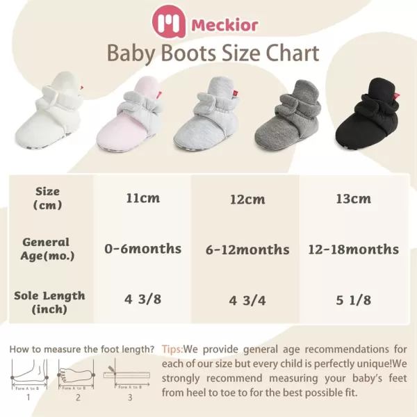 Meckior Newborn Infant Baby Girls Boys Warm Fleece Winter Booties First Walkers Slippers ShoesZ05Little Grey