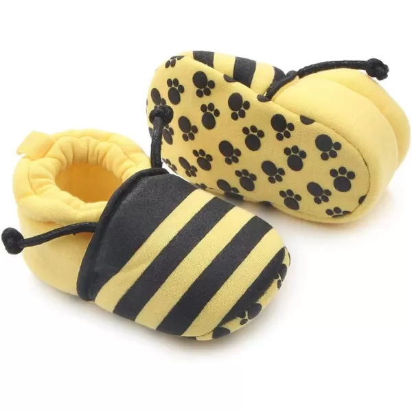 Meckior Save Beautiful Cute Cartoon Infant Unisex Baby Warm Cotton AntiSlip Soft Sole First Walkers ShoesA01Bee