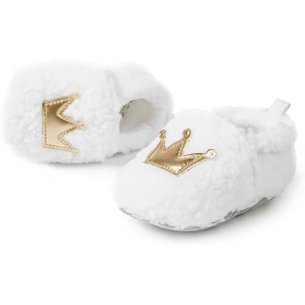 Meckior Save Beautiful Cute Cartoon Infant Unisex Baby Warm Cotton AntiSlip Soft Sole First Walkers ShoesA02White