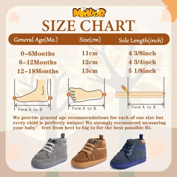 Meckior Toddler Baby Boys Girls High Tops Ankle Sneakers Soft AntiSlip Sole PU Leather Moccasins Infant Newborn Prewalker First Walking Crib ShoesA01Brown Moccasins