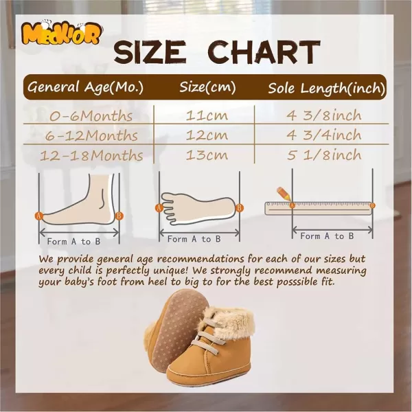 Meckior Toddler Baby Boys Girls High Tops Ankle Sneakers Soft AntiSlip Sole PU Leather Moccasins Infant Newborn Prewalker First Walking Crib ShoesA01Brown Winter New Style