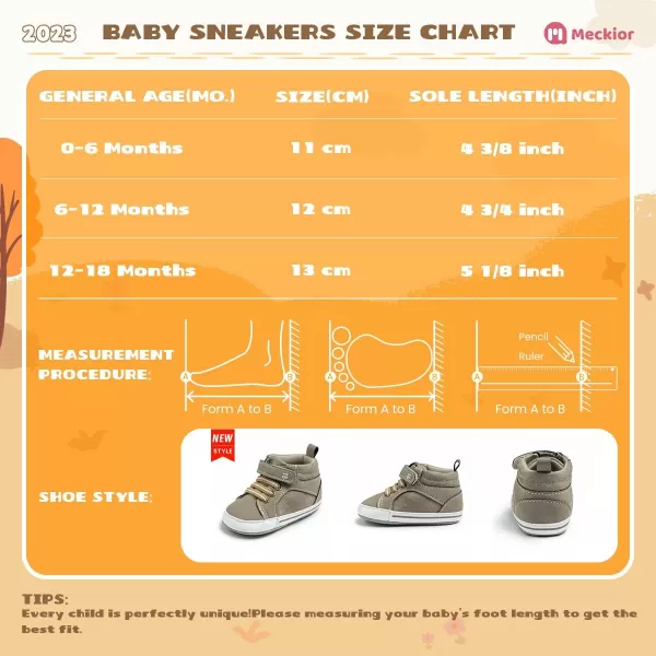 Meckior Toddler Baby Boys Girls High Tops Ankle Sneakers Soft AntiSlip Sole PU Leather Moccasins Infant Newborn Prewalker First Walking Crib ShoesA05Apricot