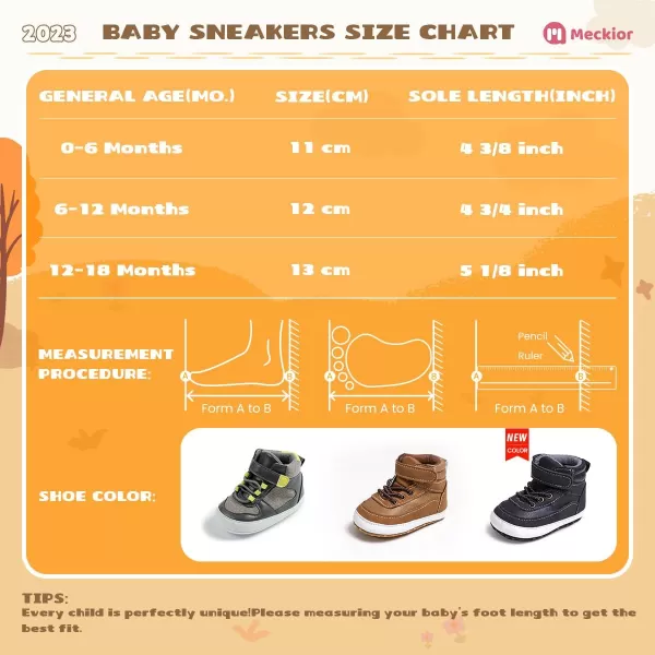 Meckior Toddler Baby Boys Girls High Tops Ankle Sneakers Soft AntiSlip Sole PU Leather Moccasins Infant Newborn Prewalker First Walking Crib ShoesA09Brown