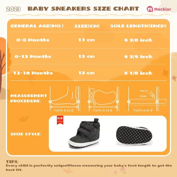 Meckior Toddler Baby Boys Girls High Tops Ankle Sneakers Soft AntiSlip Sole PU Leather Moccasins Infant Newborn Prewalker First Walking Crib ShoesA13Black