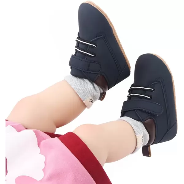 Meckior Toddler Baby Boys Girls High Tops Ankle Sneakers Soft AntiSlip Sole PU Leather Moccasins Infant Newborn Prewalker First Walking Crib ShoesA20Blue
