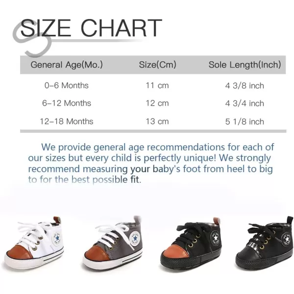 Meckior Toddler Baby Boys Girls High Tops Ankle Sneakers Soft AntiSlip Sole PU Leather Moccasins Infant Newborn Prewalker First Walking Crib ShoesABlackbrown