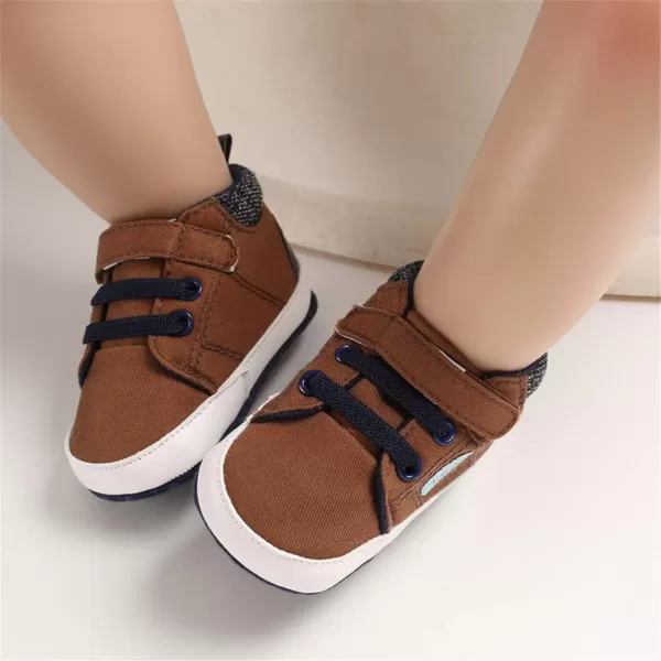 Meckior Toddler Baby Boys Girls High Tops Ankle Sneakers Soft AntiSlip Sole PU Leather Moccasins Infant Newborn Prewalker First Walking Crib ShoesB01Brown