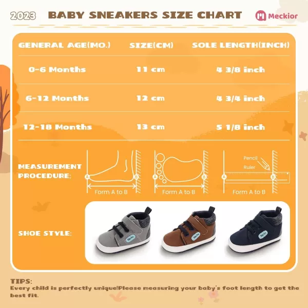 Meckior Toddler Baby Boys Girls High Tops Ankle Sneakers Soft AntiSlip Sole PU Leather Moccasins Infant Newborn Prewalker First Walking Crib ShoesB01Brown