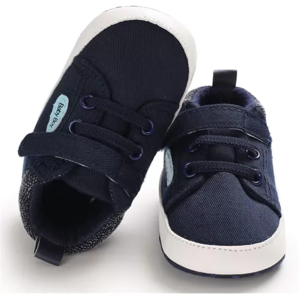Meckior Toddler Baby Boys Girls High Tops Ankle Sneakers Soft AntiSlip Sole PU Leather Moccasins Infant Newborn Prewalker First Walking Crib ShoesB03Blue