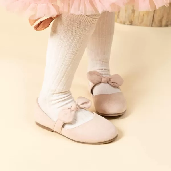 Meckior Toddler Little Girl Mary Jane Dress Shoes Ballet Flats for Girl Party School Shoes Bowknot Princess ShoesA10Pink